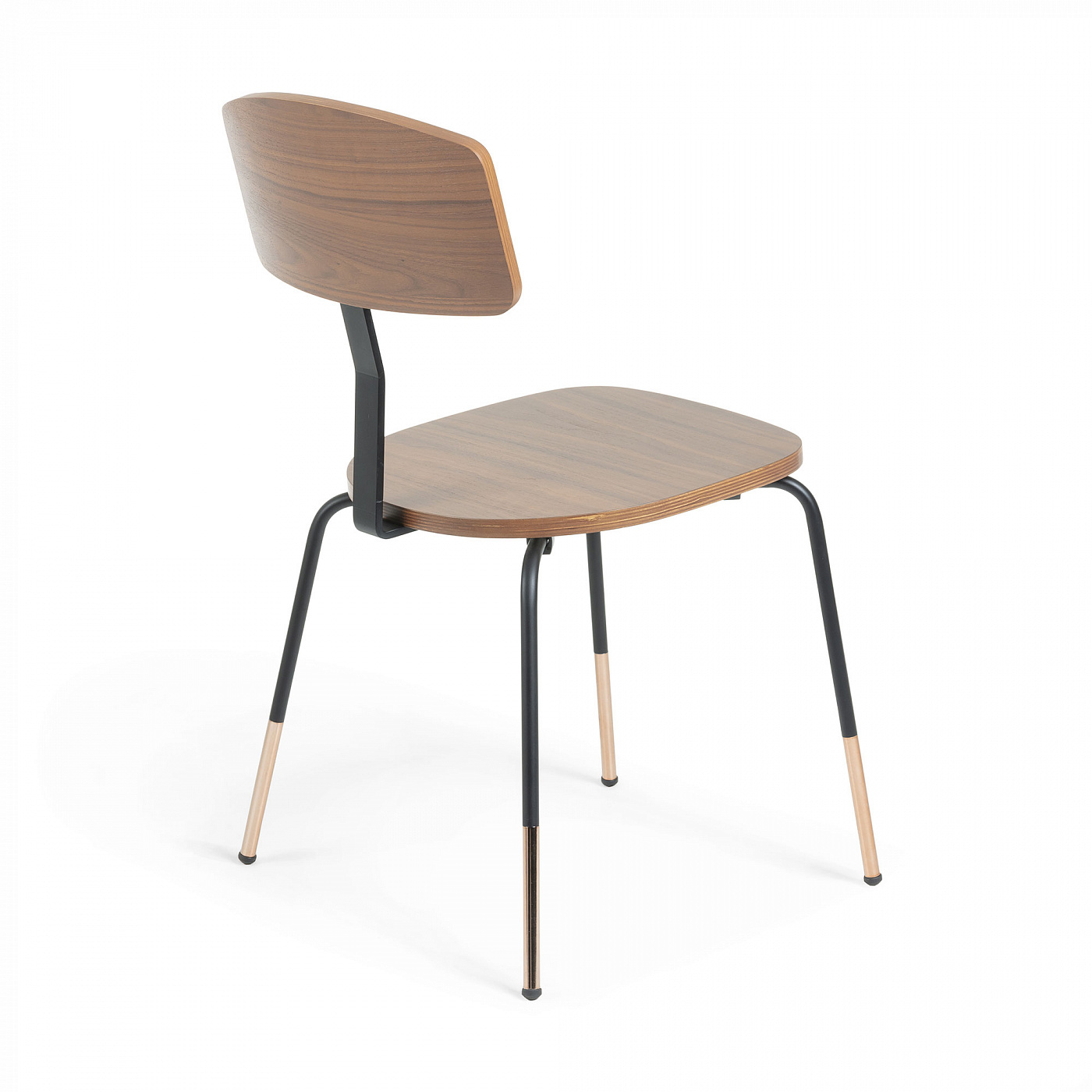 067359 Стул Okay из черного металла, дерева ореха La Forma Oyaka  - Вид №3