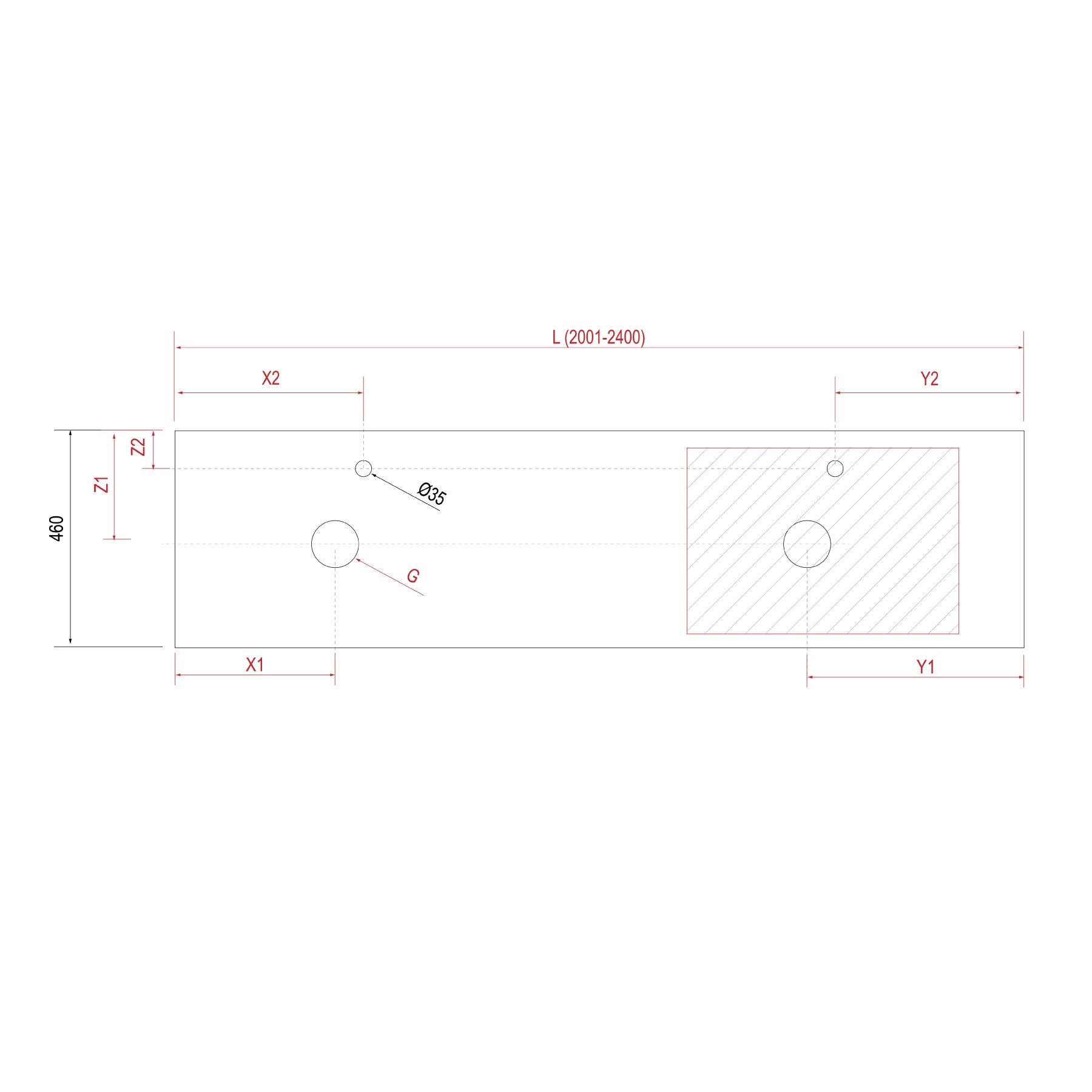 23493 SALGAR Столешница механизированная от 2001 до 2400 SBIANCATO 16 мм Sbiancato  - Вид №1