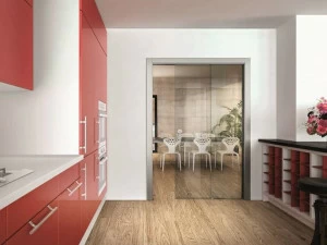 Scrigno Рама стойки для раздвижной двери с параллельными стеклянными дверями Scrigno gold