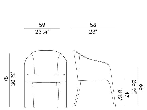 Кресло из искусственной кожи с подлокотниками Potocco Miura ARCH-00095283 - Вид №2