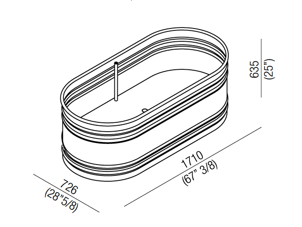 Стальная овальная ванна Agape Vieques ARCH-00007121 - Вид №4