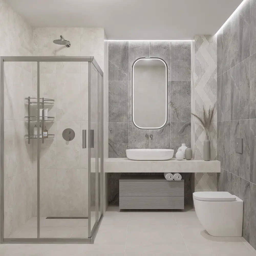 Настенная плитка Azori Torrente Light с эффектом камня для ванной комнаты 89401960 STLM-1565763 - Вид №5