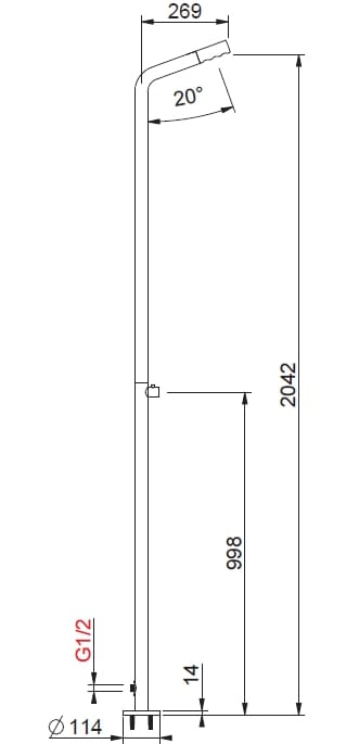 Напольная душевая колонна из нержавеющей стали с душем BEAMTECH EASY GD01 ARCH-00008408 - Вид №2