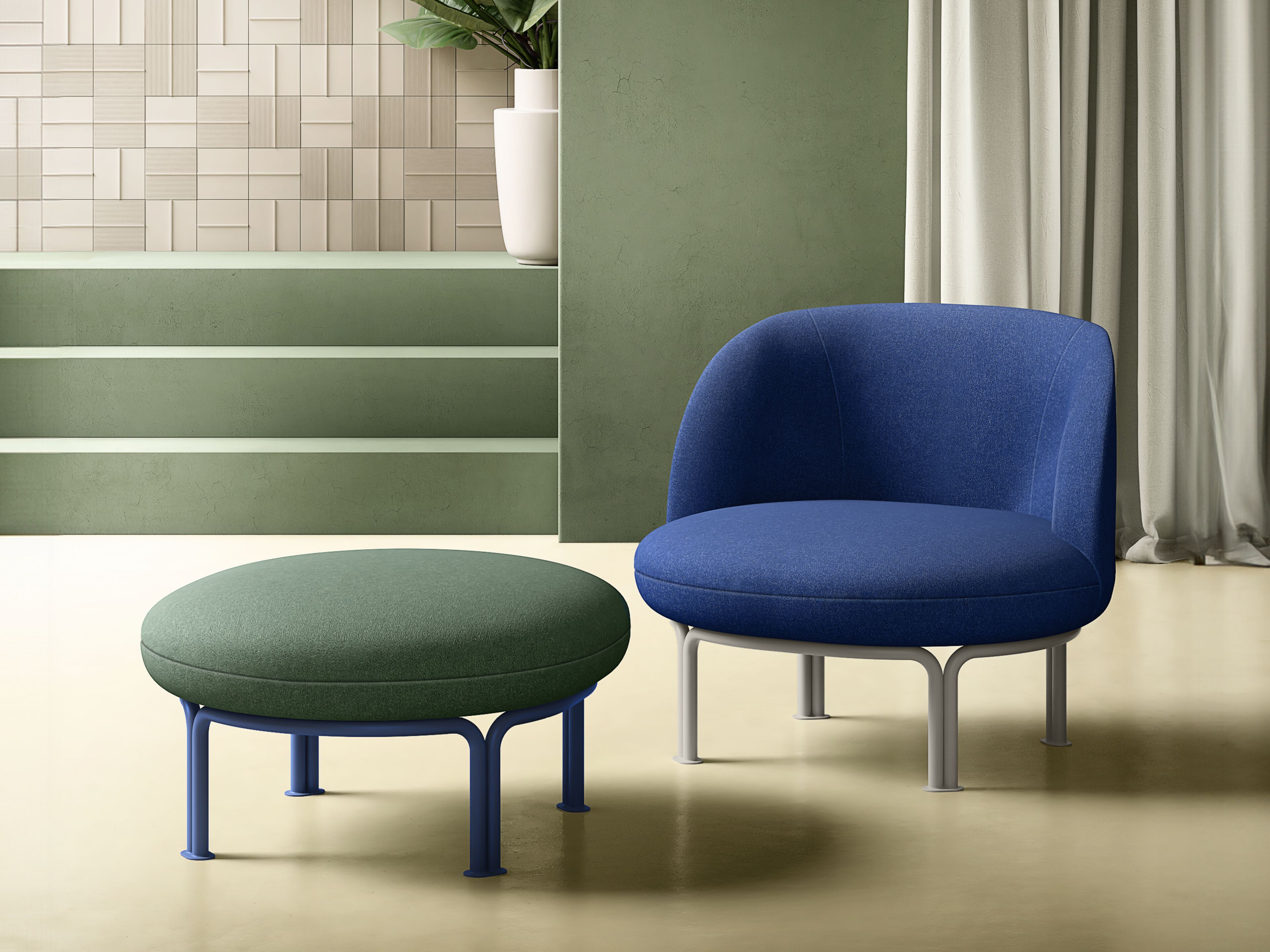 Тканевая мягкая подставка для ног Innova Imbottiti Merge ARCH-00150574 - Вид №1