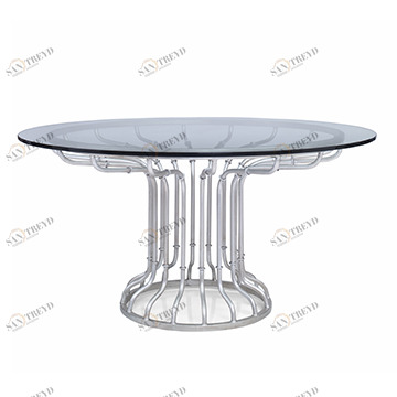Обеденные столы 09210-640-024 Café Dining Table Base - Antique Silver Ambella 