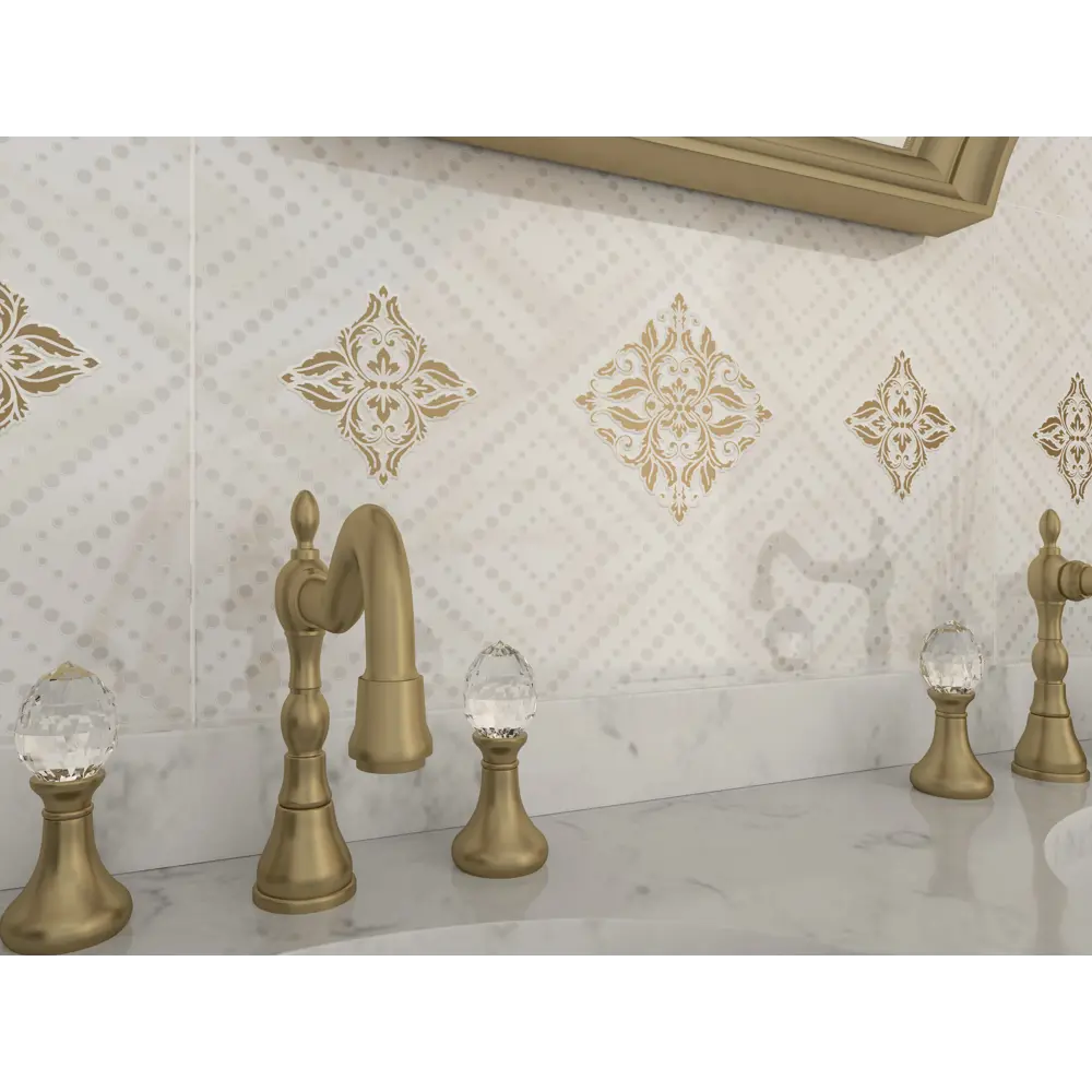 86745670 Декор настенный Шахтинская Плитка Тиана 25x40 см глянцевый цвет бежевый с рисунком STLM-0946585  - Вид №2