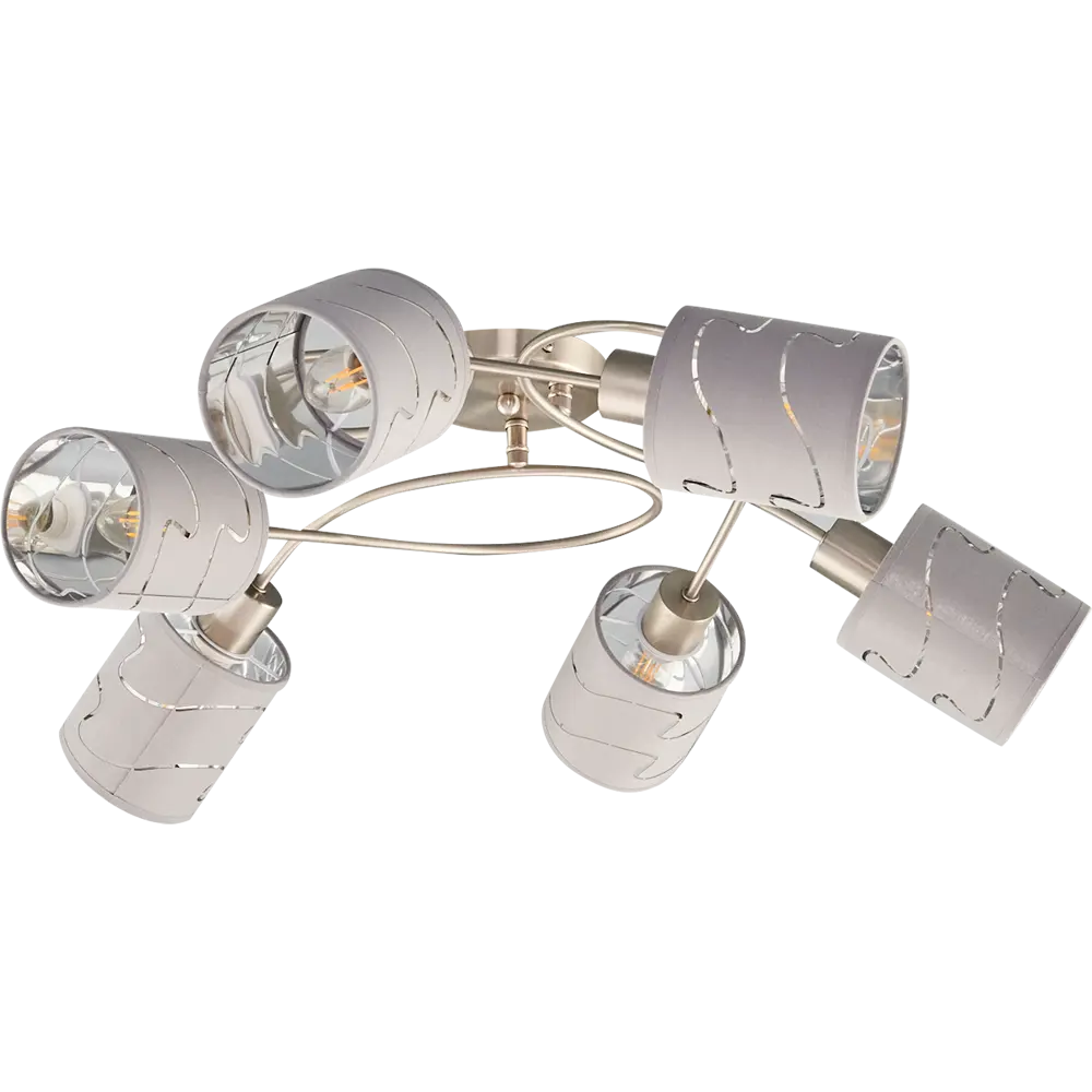Светильник потолочный Freya FR5001CL-06N, 6 ламп, 24 м², цвет никель/серый 89168206 STLM-2018252  - Вид №1