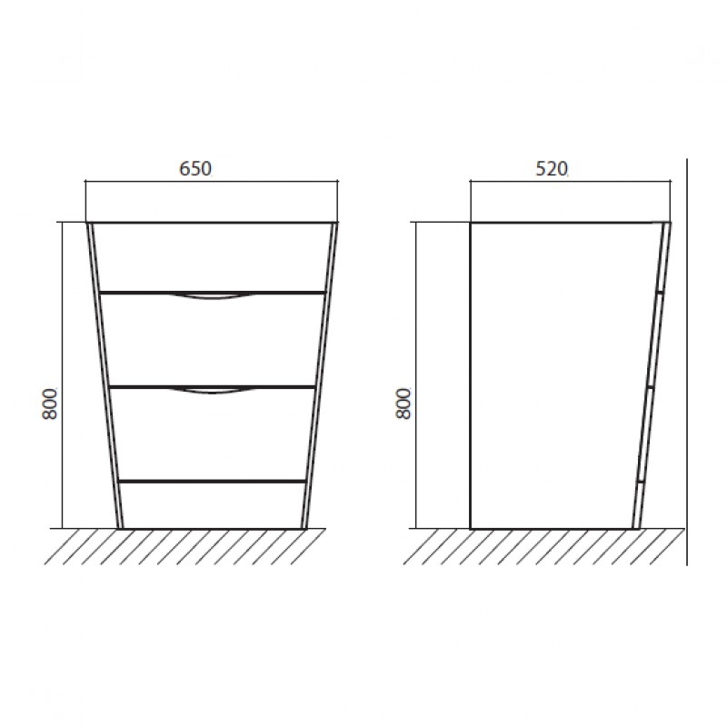 Мебель для ванной BelBagno PIRAMID-650-2C-PIA-WO  - Вид №4