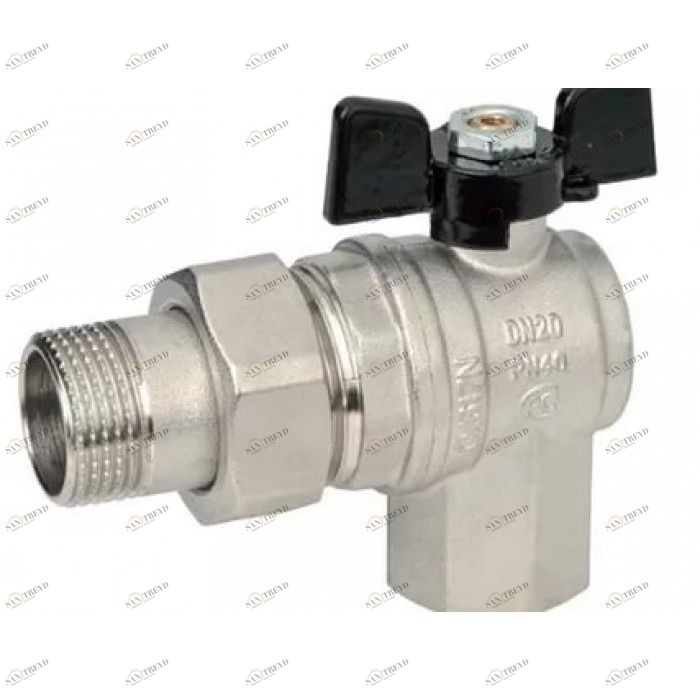 Шаровой кран Bugatti угловой 1/2 с американкой Royal Thermo sun-id-646054