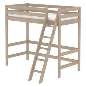 Кровать Flexa Classic высокая с наклонной лестницей, коричневая, 200 см