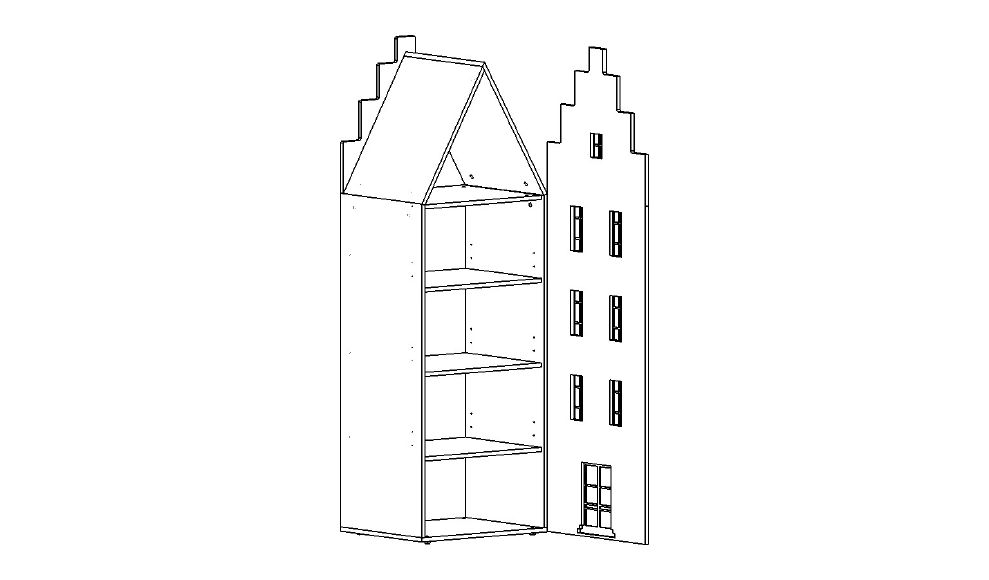 Шкаф-домик детский левый "Амстердам-1" МАНДАРИН АМСТЕРДАМ 178614 Зеленый Santreyd  - Вид №3