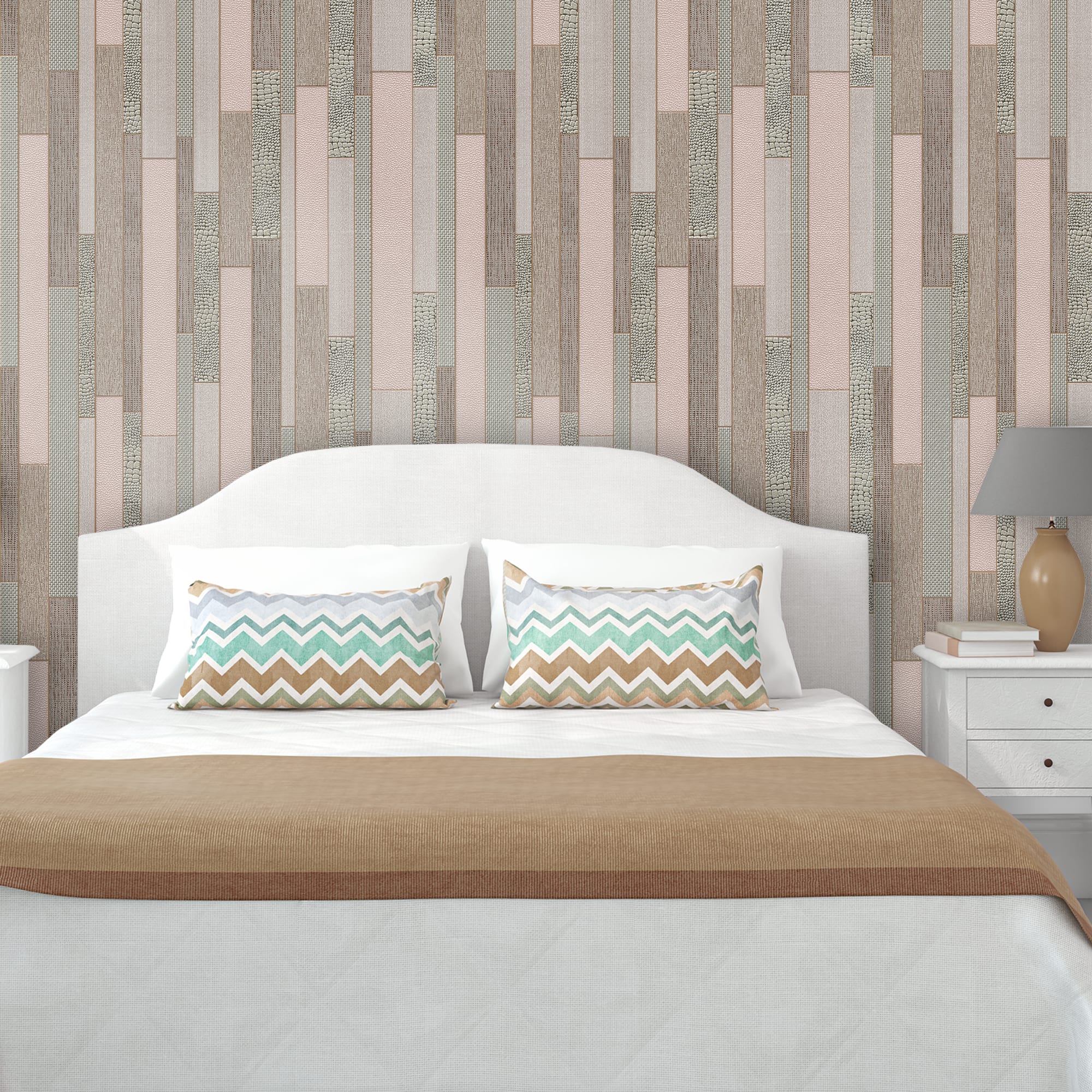 82399690 Обои виниловые коричневые 0.53 м 0208-2 Плитка Santreyd  - Вид №2