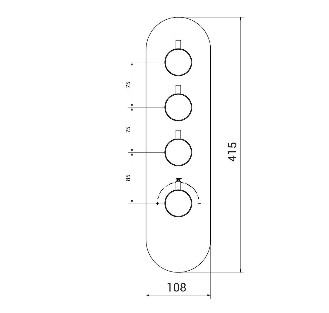 Термостатический смеситель для душа с 4 отверстиями Aquademy круглый ARCH-00144303 - Вид №2