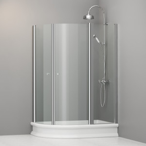 9138T0 Душевая кабина четверть круга SX для поддона 80*120 SX, цвет Хромированный Kerasan RETRO Италия