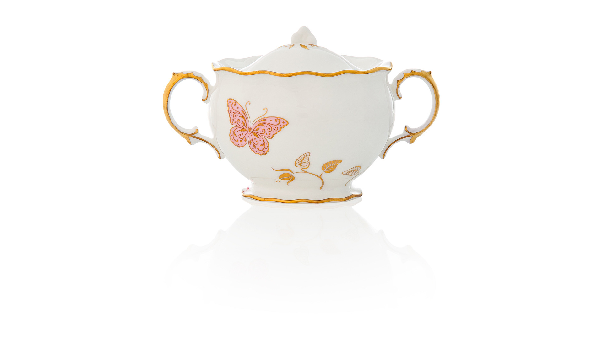 10593020 Royal Crown Derby Сервиз чайный Royal Crown Derby "Королевская бабочка" 6/21 (цветная) Фарфор костяной  - Вид №7