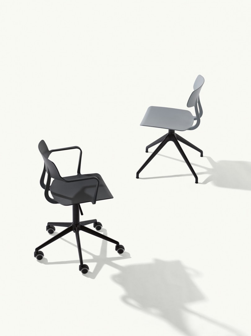 Snap 1111 Вращающееся кресло с 5-звездочной рамой из литого алюминия на колесиках, корпус из полипропилена, регулируемая высота сиденья. Et al. Snap - Вид №2