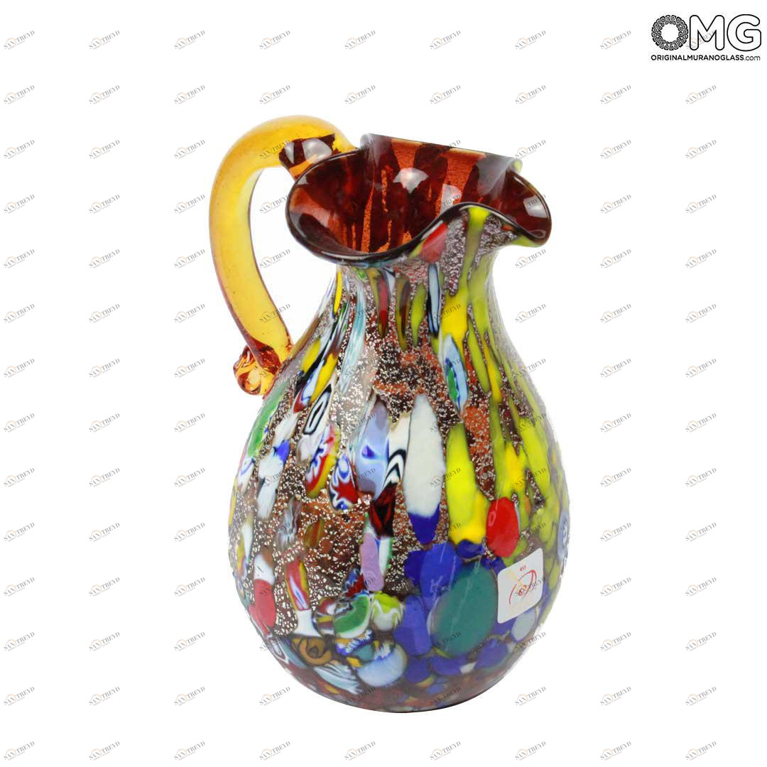 610 ORIGINALMURANOGLASS Кувшин для вина и воды - Argento - муранское стекло OMG 13 см 