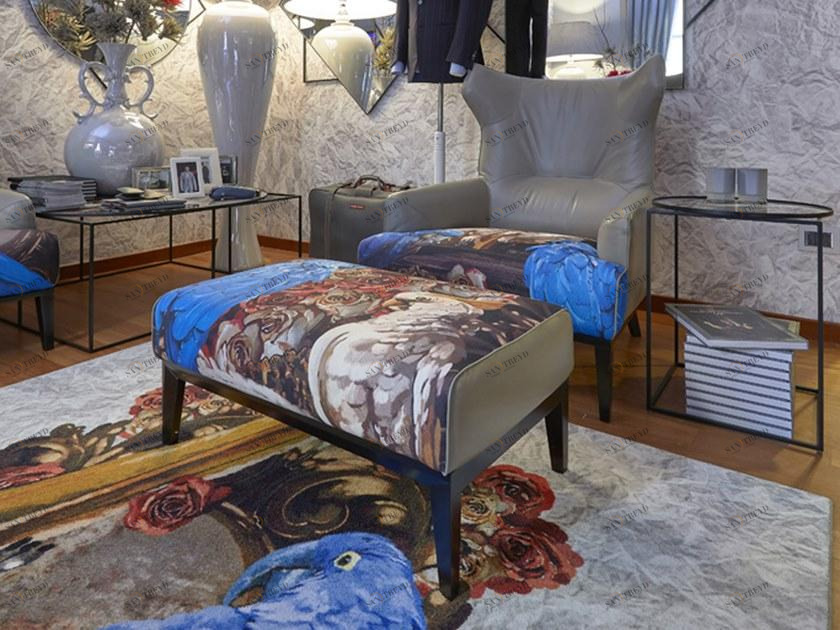 MOMENTI Прямоугольный пуф из ткани The black attitude Pn-301