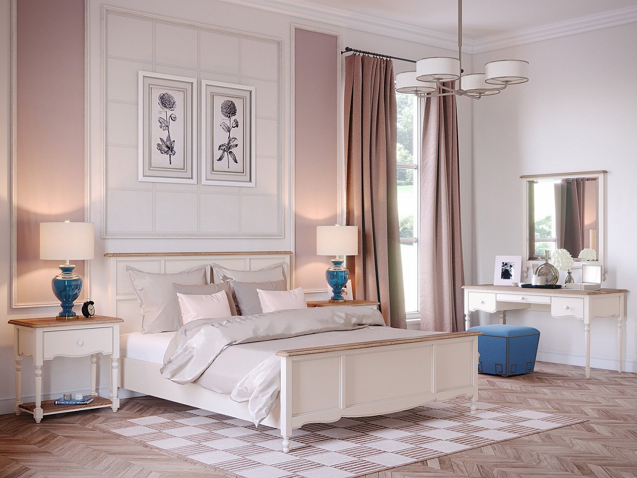 Зеркало настенное прямоугольное бежевое Leblanc THE WERBY LEBLANC 00-3970727 Бежевый Santreyd  - Вид №3