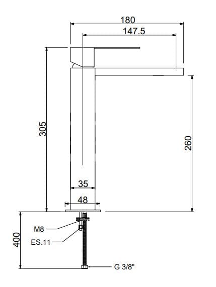 Смеситель для раковины с автоматическим сливом QD Magistro Lab приложение ARCH-00153029 - Вид №2