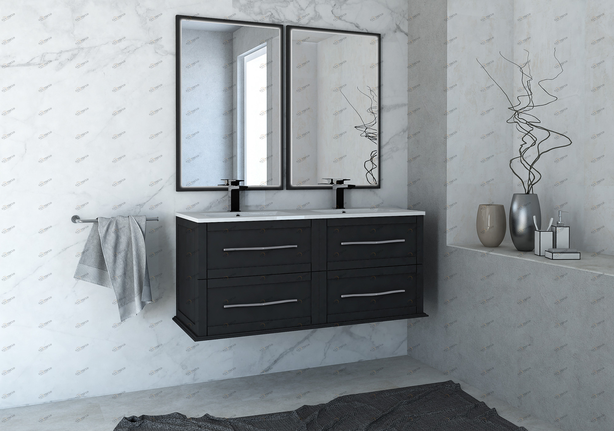Мебель для ванной CEZARES TIFFANY 120 Nero grafite 54955