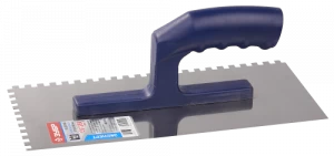 Гладилка штукатурная нержавеющая 130х280мм зуб 8х8 с пластмассовой ручкой Зубр