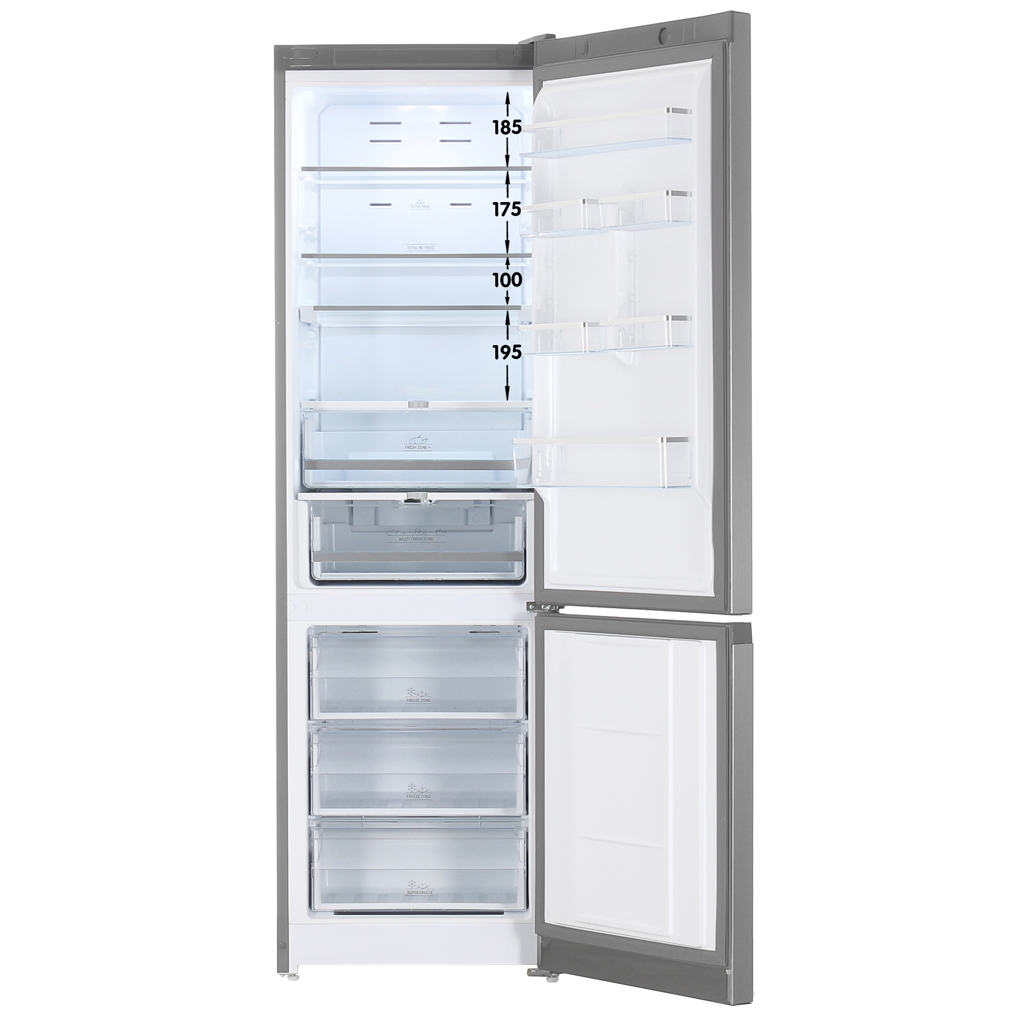 5451940 Холодильник с морозильником   Hotpoint HT 1816 MX серебристый STDN-0065826 - Вид №1