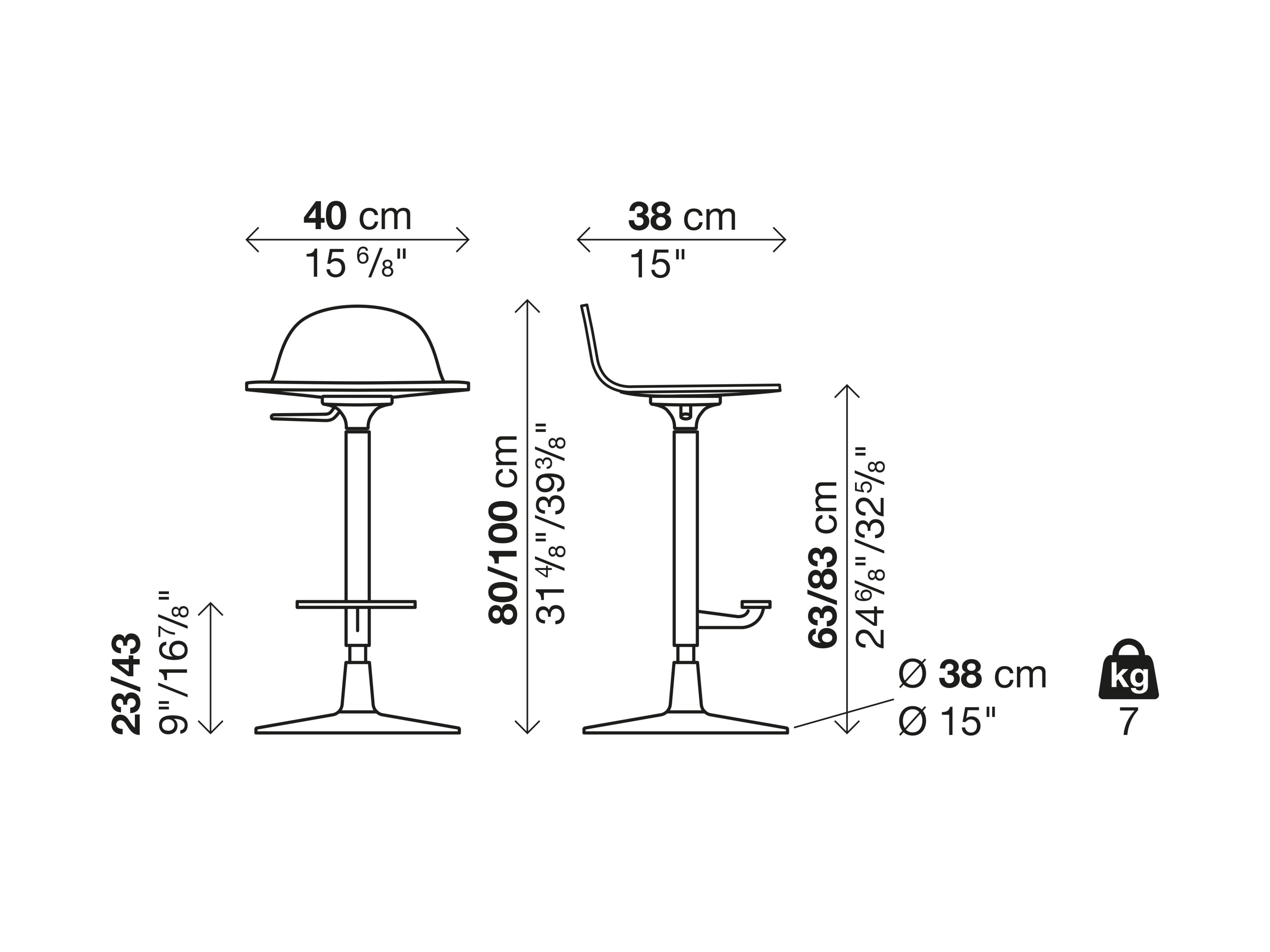Регулируемая высота деревянный стул Kristalia Pilat ARCH-00121453 - Вид №5