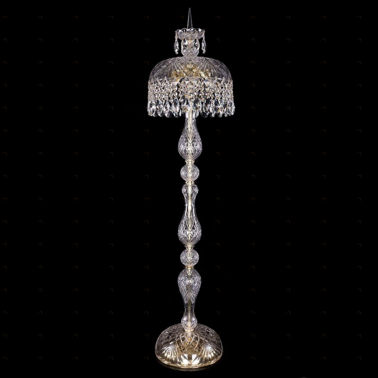Торшер хрустальный на 6 ламп 150х35 см золотой Bohemia Ivele 5877/35-150/G BOHEMIA IVELE ЭЛИТНЫЕ 00-3889424 Золото;прозрачный 