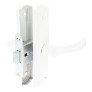 Дверная ручка на планке с защелкой Avers ЗЩ1-2-6, 190x54 мм, белая