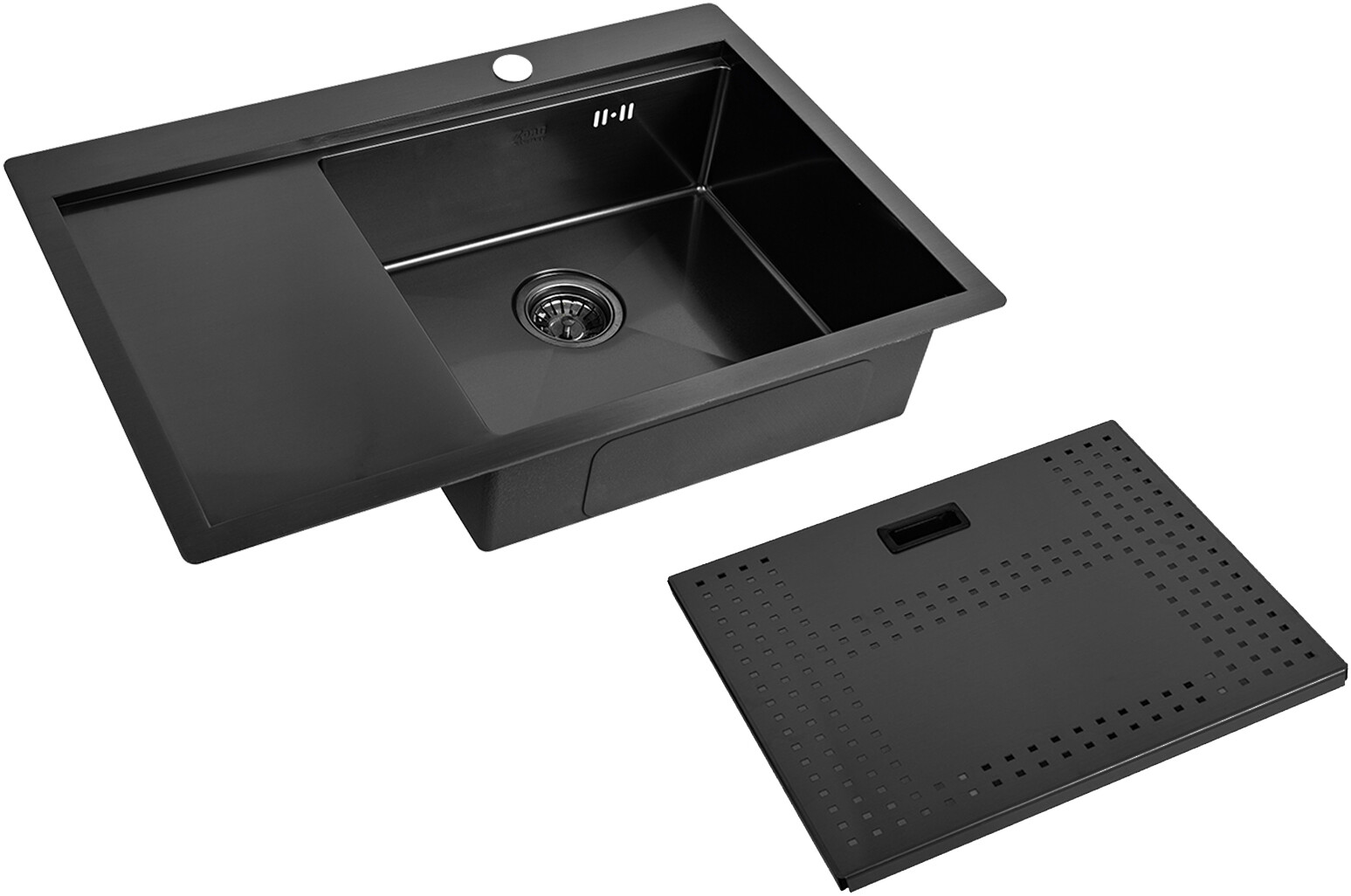 Мойка кухонная ZorG Master N ZM N-7852-R GRAFIT из нержавеющей стали с накладкой, графит