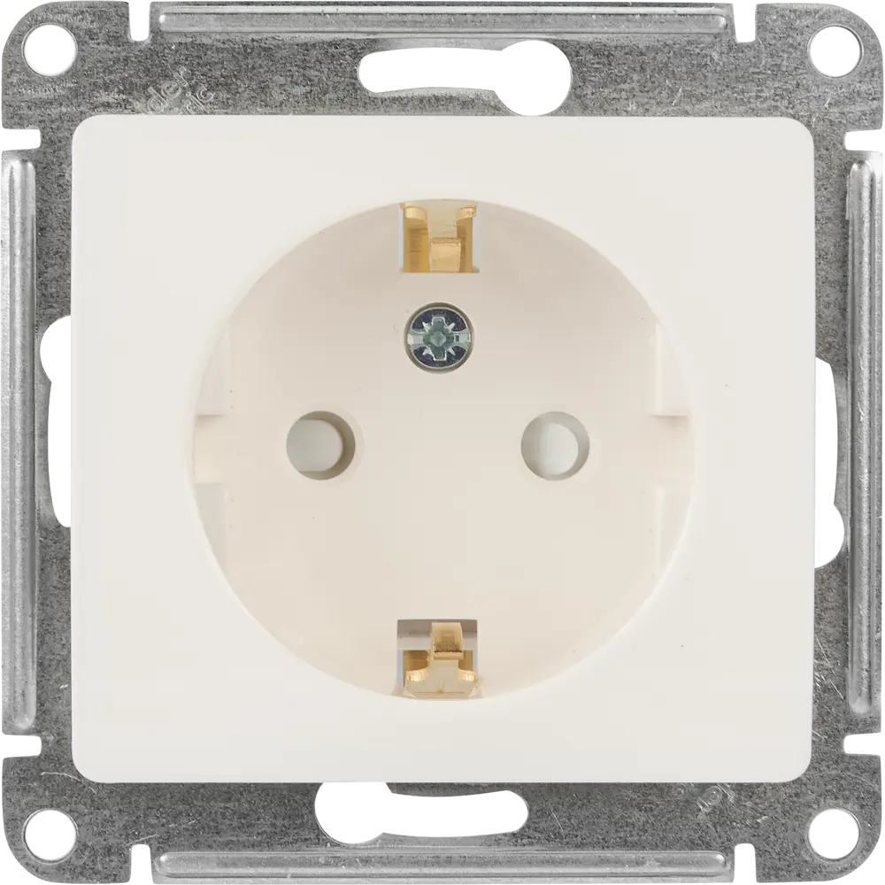 84693617 Розетка встраиваемая Schneider Electric Glossa с заземлением со шторками цвет молочный STLM-1114940
