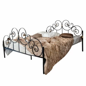 Кованая двуспальная кровать 180х200 с двумя спинками черная "Афина" FRANCESCO ROSSI АФИНА 134617 Черный