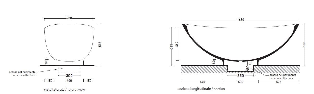 Каменная ванночкаluce® Ceramica Flaminia ARCH-00095477 - Вид №2