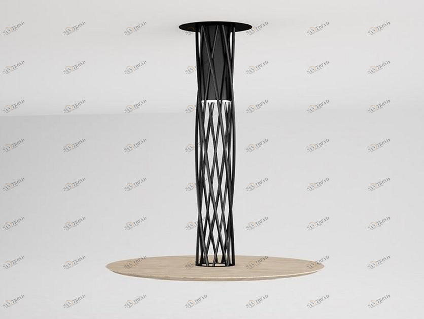 F.lli Orsenigo Круглый подвесной обеденный стол из стали и дерева sun-id-1493552