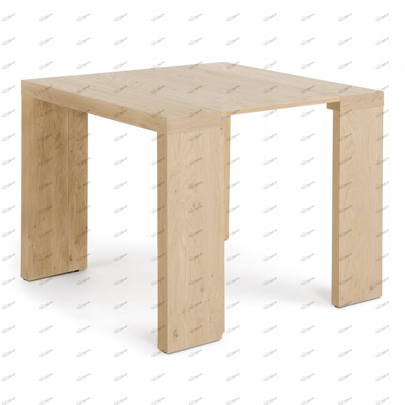 Обеденный стол раздвижной квадратный деревянный, дубовый шпон 45-200 см BARCELONA DESIGN  147036 Бежевый 