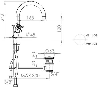 rvb Смеситель для раковины на столешницу, одно отверстие 1920-1921 1921.--.47 - Вид №1