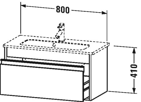 KT642303131 Ketho Тумбочка подвесная компакт Сосна серебристая, декор Duravit - Вид №1