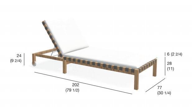 RODA Садовая кушетка из тика на колесиках Mistral sun-id-1445440 - Вид №4