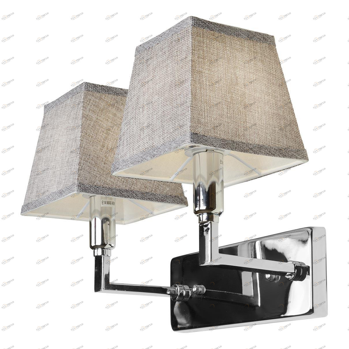 Бра настенное серое iLamp Hilton 2 6943-2 CR ILAMP HILTON 00-3949160 Серый