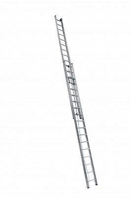 Алюминиевая профессиональная приставная двухсекционная лестница с канатной тягой SR2 3220 ALUMET 