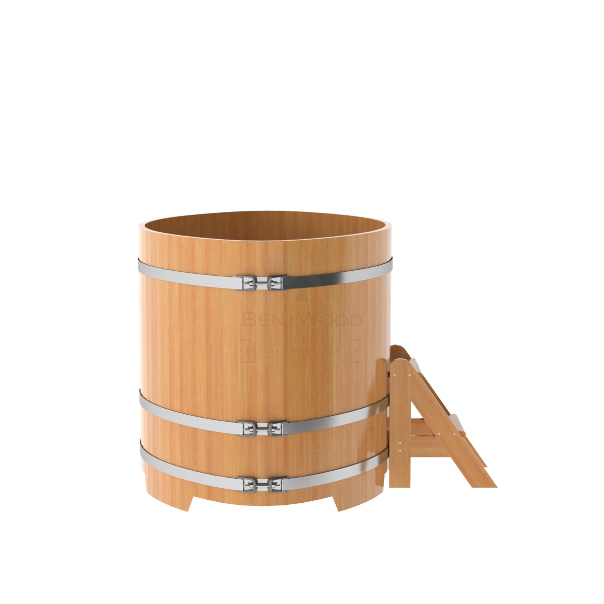 1178 Купель овальная из лиственницы 1,08х1,75х1,1 натуральная премиум Alyarus  - Вид №2