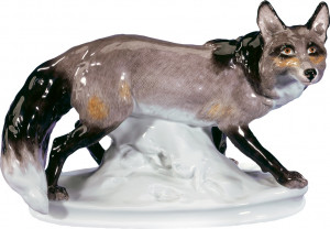 91597 Meissen Фигурка 16см "Чернобурая лисица" (Эрих Хёзель, 1928г.) Фарфор