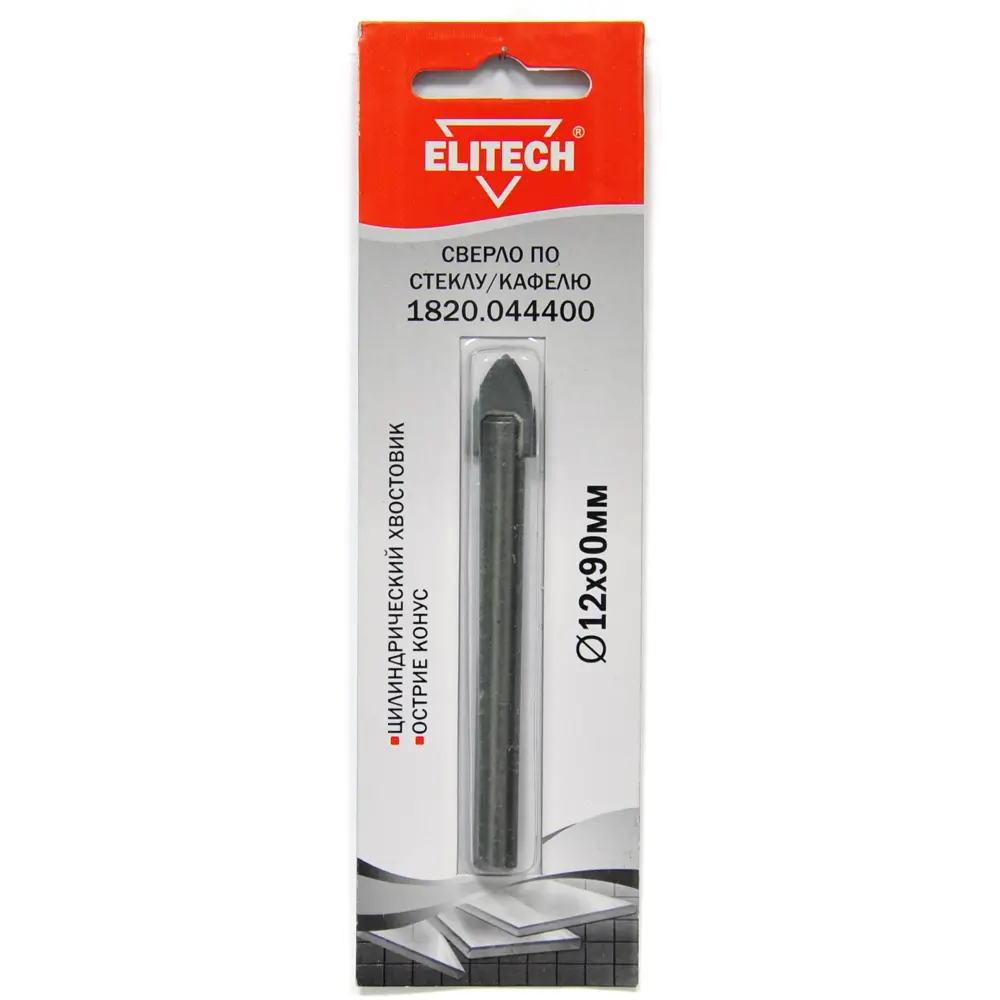 Сверло копьевидное по стеклу и кафелю Elitech 12 мм 89402576 STLM-2149543 