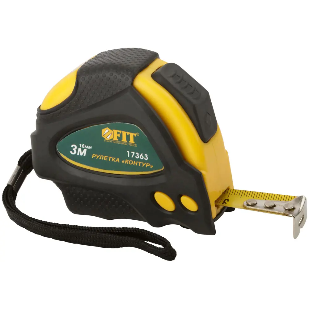 Рулетка Fit Контур, с автостопом, 3 м x 16 мм 83847325 STLM-2188734 