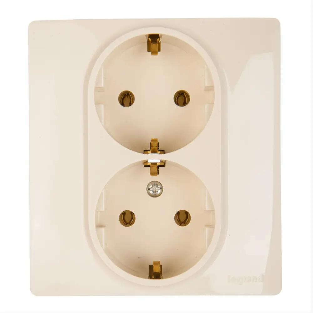 Legrand Etika - двойная розетка скрытого монтажа с заземлением, слоновая кость 17356441