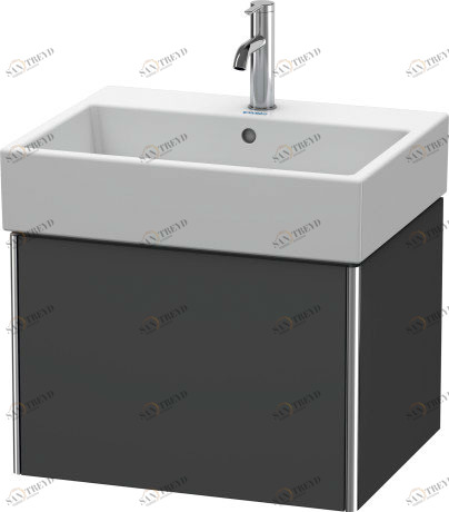XS409304949 Тумбочка подвесная XSquare #XS4093 584 x 460 мм Графит матовый, декор Duravit