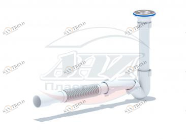 Сифон для биде 1 1/4х32 с трубой 32х32/40 BD1015 АНИ АНИ пласт 151757