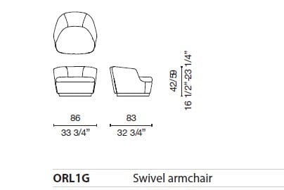 Вращающееся кресло с подлокотниками CAPPELLINI Orla ARCH-00095784 - Вид №5