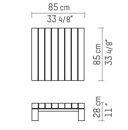 Деревянный квадратный низкий садовый столик Piet Boon Bente ARCH-00033990 - Вид №4